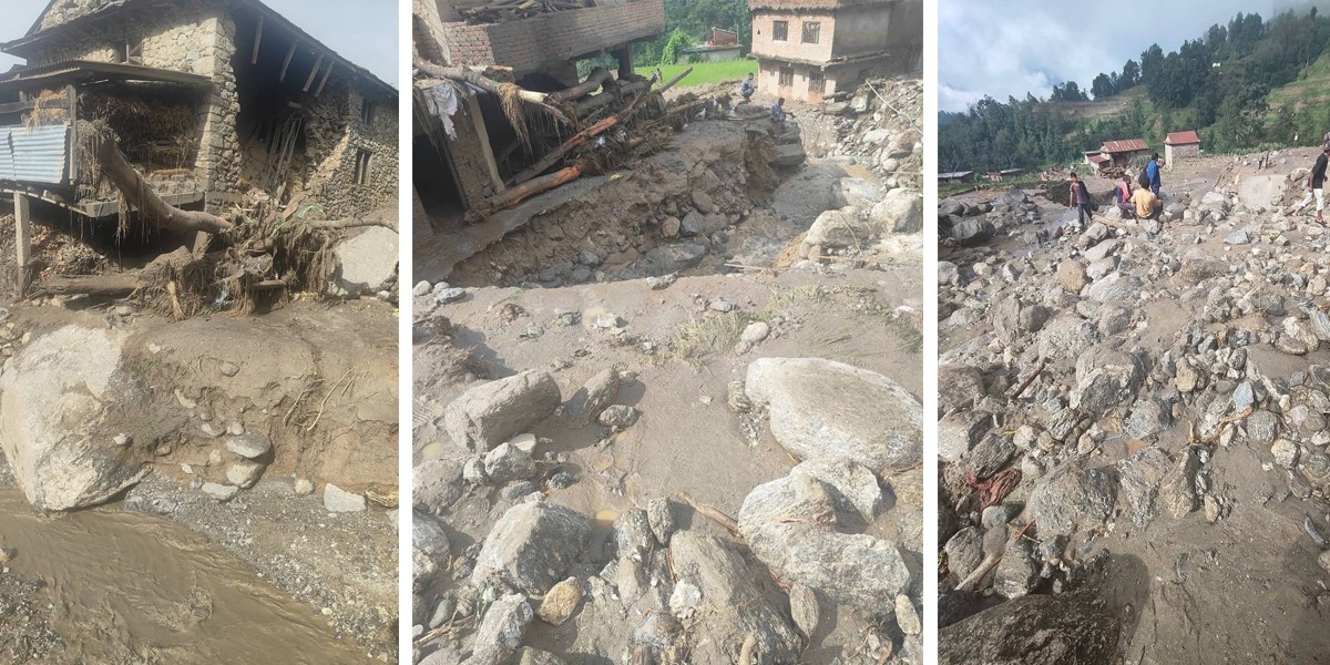 नुवाकोटको ककनीमा बाढीबाट धनजनको क्षति, एक महिला बेपत्ता