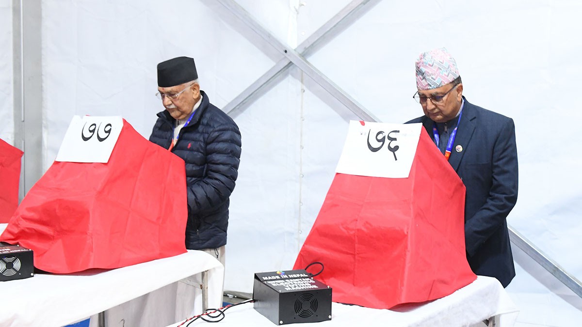 एमाले महाधिवेशनः मतदान सम्पन्न, २२२७ मत खस्यो