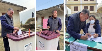 नेकपा उम्मेदवार एवं पूर्वमन्त्री हितबहादुर तामाङद्वारा नुवाकोटमा मतदान