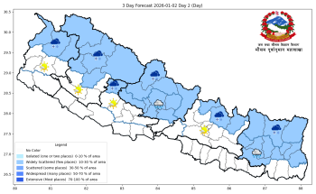तराईमा हुस्सुको प्रभाव, उच्च पहाडी क्षेत्रमा हल्का वर्षा र हिमपातको सम्भावना