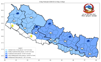 मौसममा पश्चिमी प्रणालीको आंशिक प्रभाव, केही स्थानमा वर्षा र हिमपातको सम्भावना