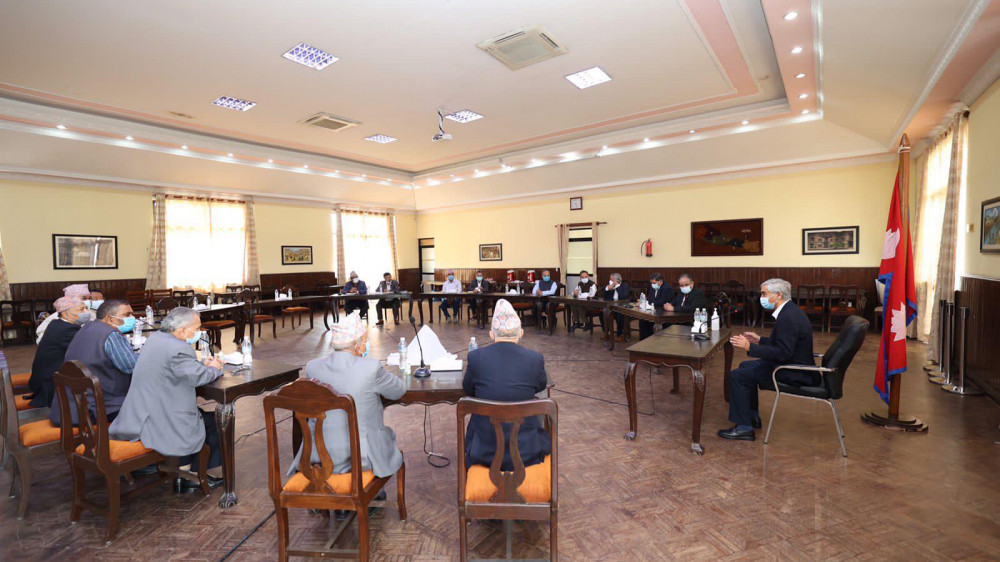 सर्वदलीय बैठक सम्पन्‍न : संसद् बैठक निर्वाध र मर्यादितरूपमा अगाडि बढाउन प्रमुख प्रतिपक्षीलाई आग्रह