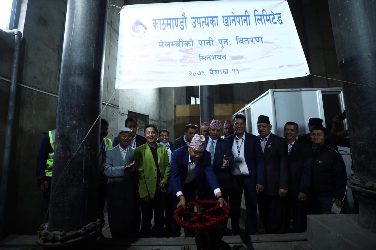 मेलम्चीको पानी काठमाडौंका धारामा वितरण सुरु